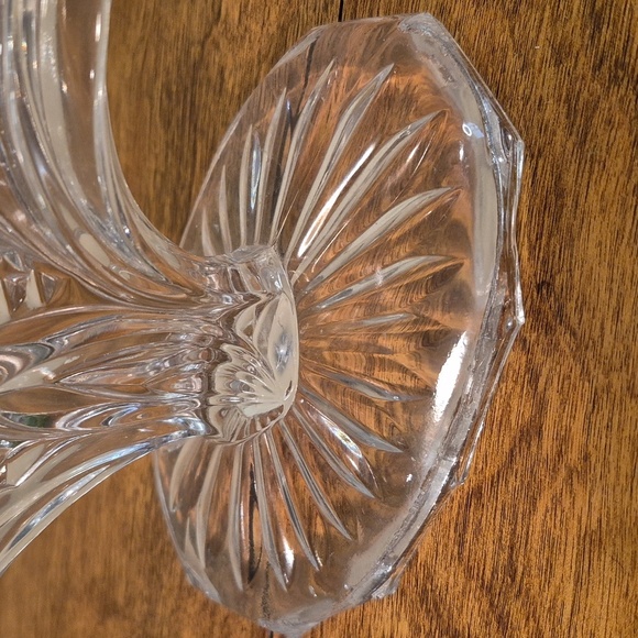 VINTAGE Clear Glass 3 Branch Taper Candle Holder Candelabrum - Picture 11 of 16